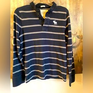 EUC Abercrombie & Fitch Boys Muscle Striped Rugby Shirt